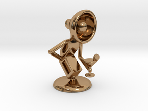 Lala with Wine Glass - DeskToys in Polished Brass