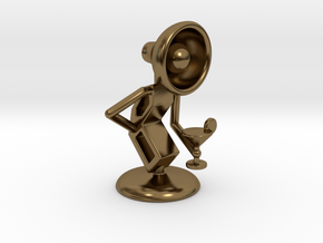 Lala with Wine Glass - DeskToys in Polished Bronze