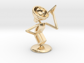 Lala - "Playing with paper aeroplane" - DeskToys in 14k Gold Plated Brass