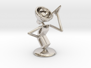 Lala - "Playing with paper aeroplane" - DeskToys in Rhodium Plated Brass