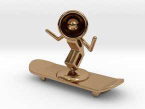 Lala - Skating - DeskToys in Polished Brass