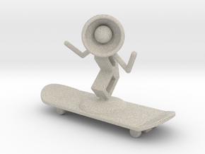 Lala - Skating - DeskToys in Natural Sandstone