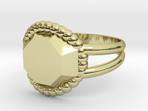 Size 7 Diamond Ring A in 18k Gold Plated Brass