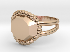 Size 8 Diamond Ring A in 14k Rose Gold Plated Brass