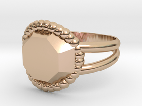 Size 10 Diamond Ring A in 14k Rose Gold Plated Brass