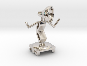 Lala - with Skating Shoe - DeskToys in Rhodium Plated Brass