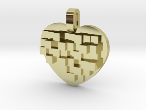 Mosaic Heart Pendant Small in 18k Gold Plated Brass