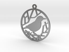 Christmas tree ornament - Bird in Natural Silver