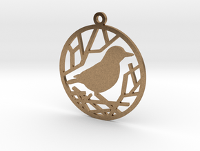 Christmas tree ornament - Bird in Natural Brass