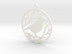 Christmas tree ornament - Bird in White Processed Versatile Plastic