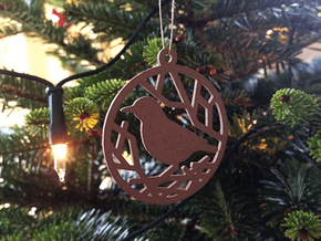 Christmas tree ornament - Bird in Natural Bronze