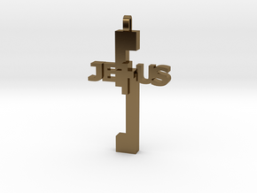 Jesus Pendant in Polished Bronze