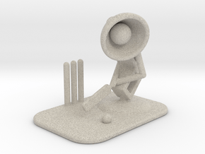 Lala "Playing Cricket" - DeskToys in Natural Sandstone