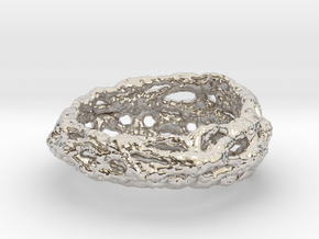 Cellulesque Ring in Rhodium Plated Brass
