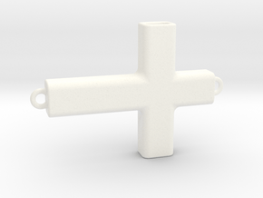 Horizontal Cross in White Processed Versatile Plastic