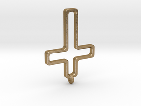 Hollow Cross in Polished Gold Steel