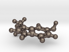 Serotonin: The "Happy" Molecule  in Polished Bronzed Silver Steel
