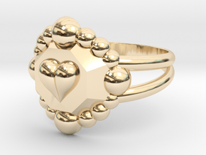 Size 7 Diamond Heart Ring E in 14K Yellow Gold