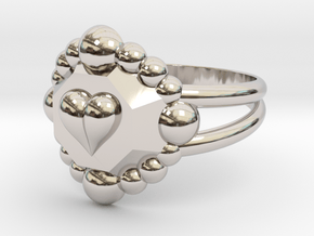 Size 9 Diamond Heart Ring E in Platinum