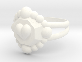 Size 10 Diamond Heart Ring E in White Processed Versatile Plastic