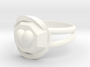 Size 6 Diamond Heart Ring F in White Processed Versatile Plastic