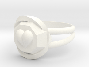 Size 7 Diamond Heart Ring F in White Processed Versatile Plastic