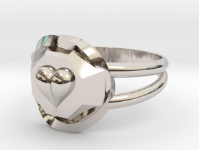 Size 7 Diamond Heart Ring F in Platinum