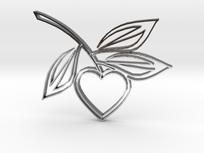 Heart1b in Polished Silver