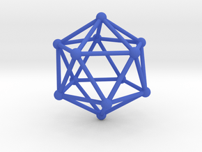 Solid Icosahedron  in Blue Processed Versatile Plastic