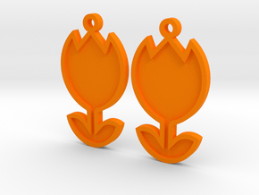 Tulip Earrings Thin in Orange Processed Versatile Plastic