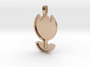 Tulip Pendant Thin in 14k Rose Gold Plated Brass