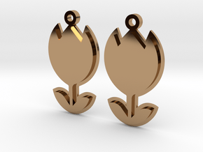 Tulip Earrings Thick in Polished Brass