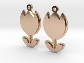 Tulip Earrings Thick in 14k Rose Gold Plated Brass