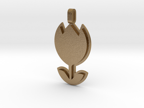 Tulip Pendant Thick in Polished Gold Steel