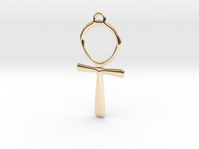 Ankh in metal in 14k Gold Plated Brass