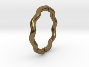Sine Ring Round 15.6mm in Polished Bronze
