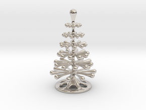 Christmas Tree Place Card in Rhodium Plated Brass