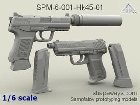 1/6 SPM-6-001-Hk45-01 H&K 45C 2 variants in Clear Ultra Fine Detail Plastic