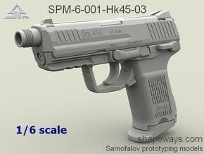 1/6 SPM-6-001-Hk45-03 H&K 45C in Clear Ultra Fine Detail Plastic