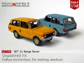 SET 2x Range Rover (British N 1:148) in Tan Fine Detail Plastic