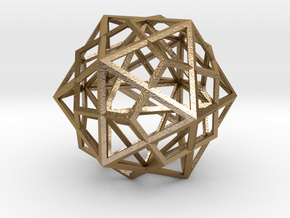 Icosahedron, Dodecahedron, Octahedron in Polished Gold Steel