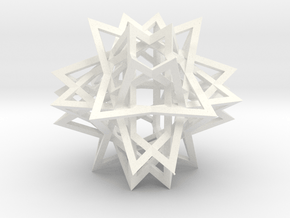 Tetrahedron 8 Compound, large in White Processed Versatile Plastic