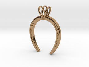 Horseshoe Necklace Pendant in Polished Brass