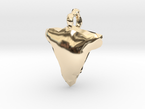 Arrow Head Low Poly in 14k Gold Plated Brass