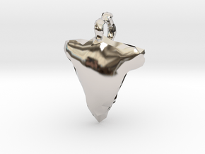 Arrow Head Low Poly in Rhodium Plated Brass