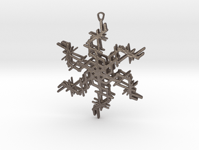 Snowflake Ornament in Polished Bronzed Silver Steel