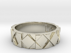 Futuristic Rhombus Ring Size 8 in 14k White Gold