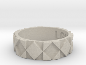 Futuristic Rhombus Ring Size 8 in Natural Sandstone