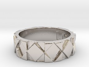 Futuristic Rhombus Ring Size 7 in Platinum