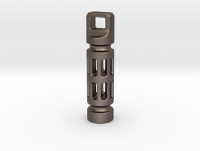 Tritium Fob 3dp Unkillable in Polished Bronzed Silver Steel